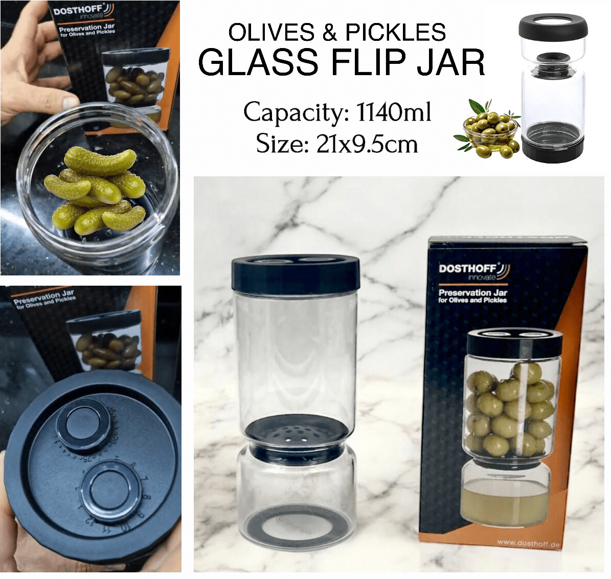 Flip Jar for Pickles and Olives - smartease