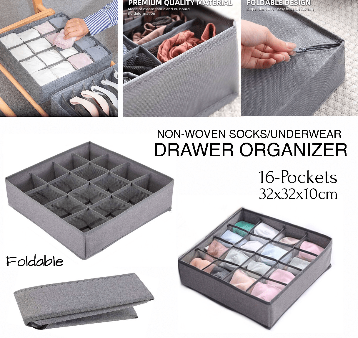 Sock Drawer Organizer (24 Slots) - smartease