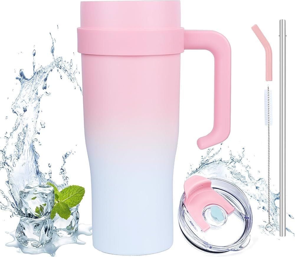 Stanley Style Travel Mug Full Stainless Steel Interior and Straw - smartease