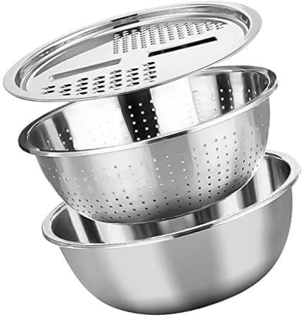 3 in 1 Stainless Steel Basin Grater with Drain Basket - smartease
