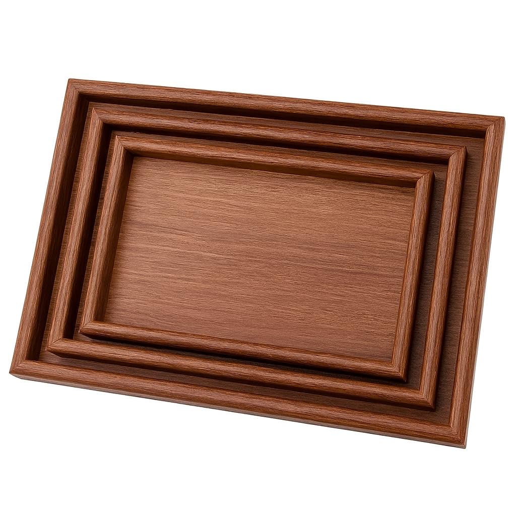 Wooden Serving Trays Dark brown - Set of 3 different sizes - smartease