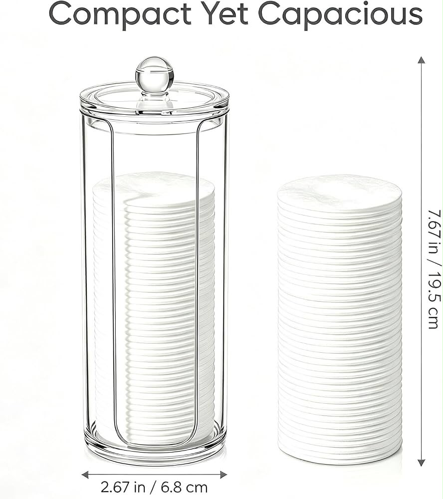 Plexiglass Cotton Disks Organizer - smartease