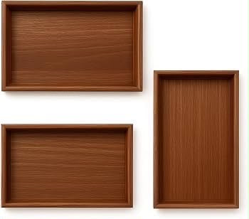 Wooden Serving Trays Dark brown - Set of 3 different sizes - smartease