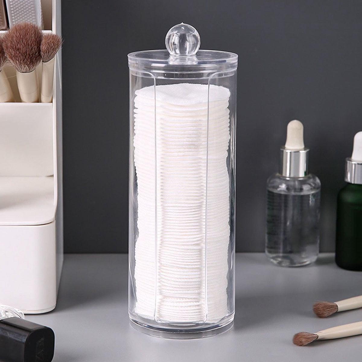 Plexiglass Cotton Disks Organizer - smartease