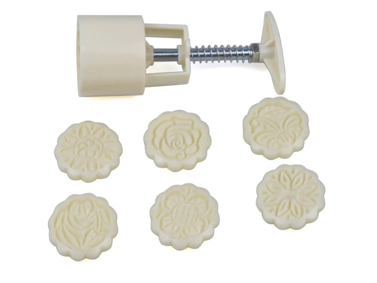 Big Maamoul Round Press with Spring 6 designs - smartease