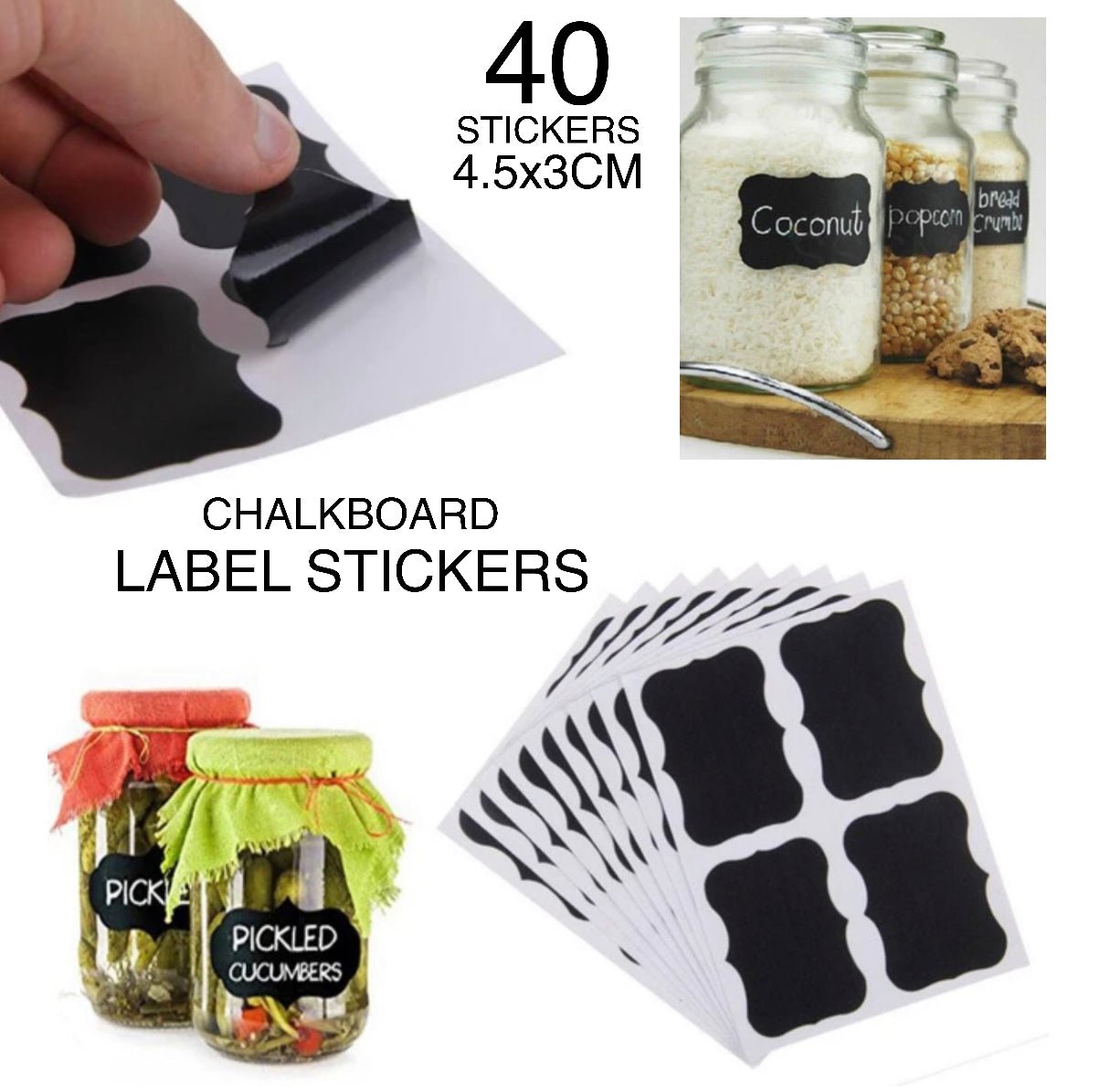 Chalkboard Labels (3 Packs of 40) - smartease