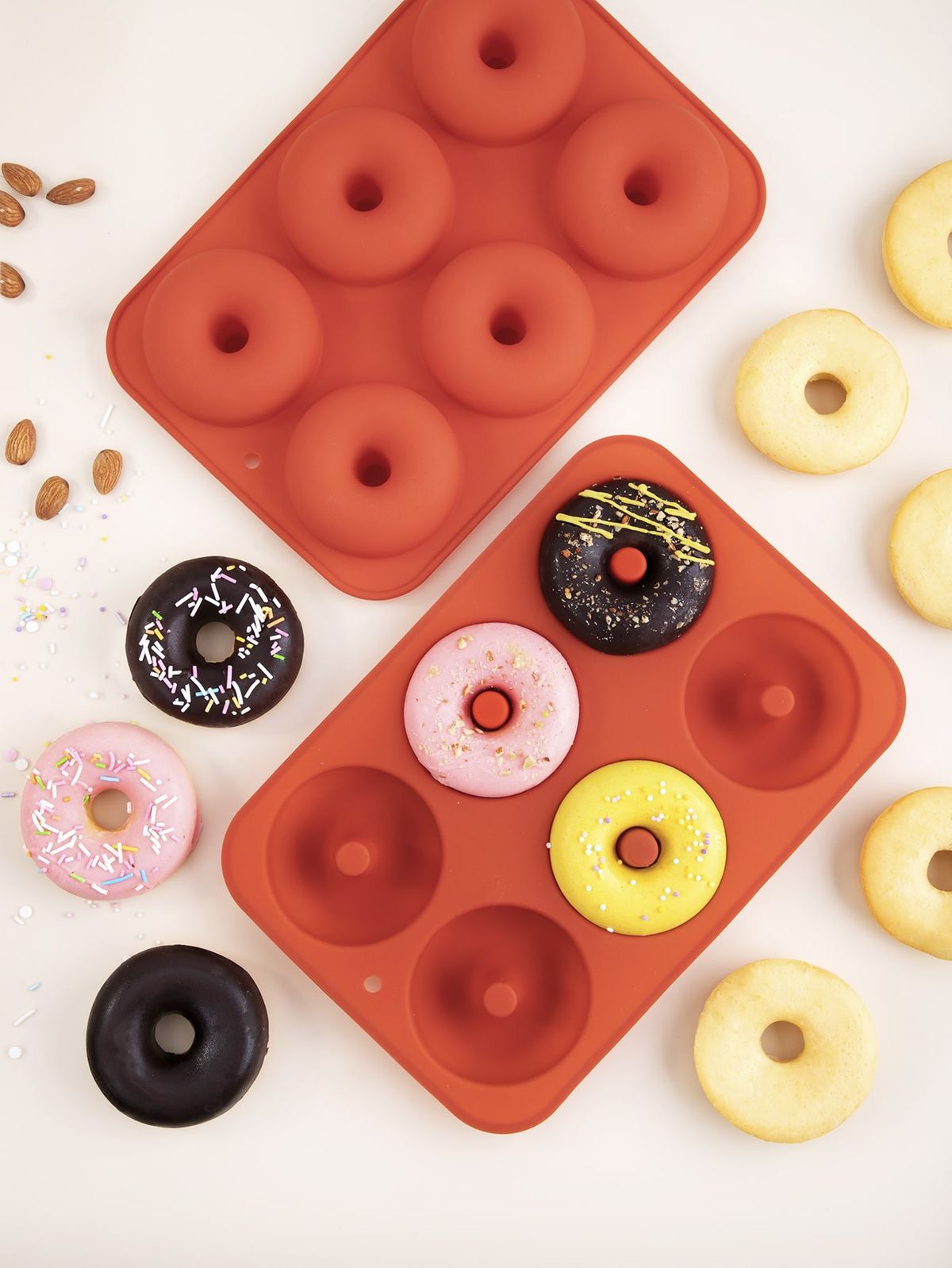 Donut Shape Pink Silicone Baking Mold (6 Cavities) - smartease