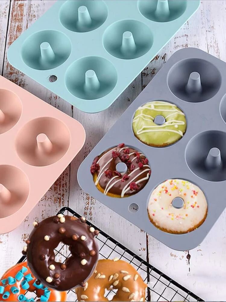 Donut Shape Pink Silicone Baking Mold (6 Cavities) - smartease