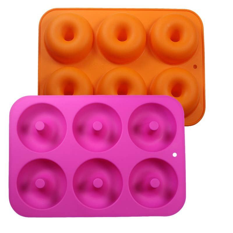 Donut Shape Pink Silicone Baking Mold (6 Cavities) - smartease