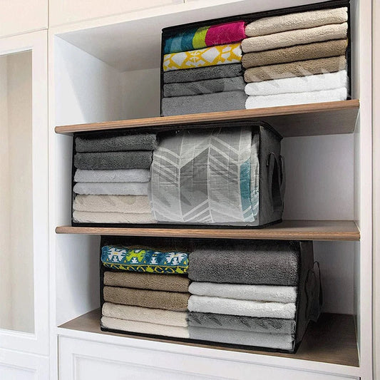 Fabric Storage Box with Transparent Side - smartease