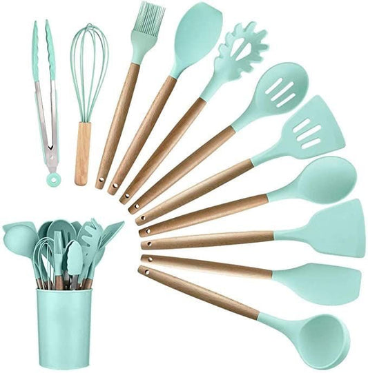 Kitchen Silicone Utensils Set (12 Pieces) - smartease
