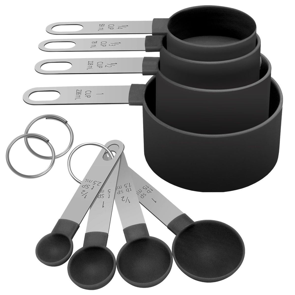Measuring Cups and Spoons Set with Stainless Steel Handles - smartease