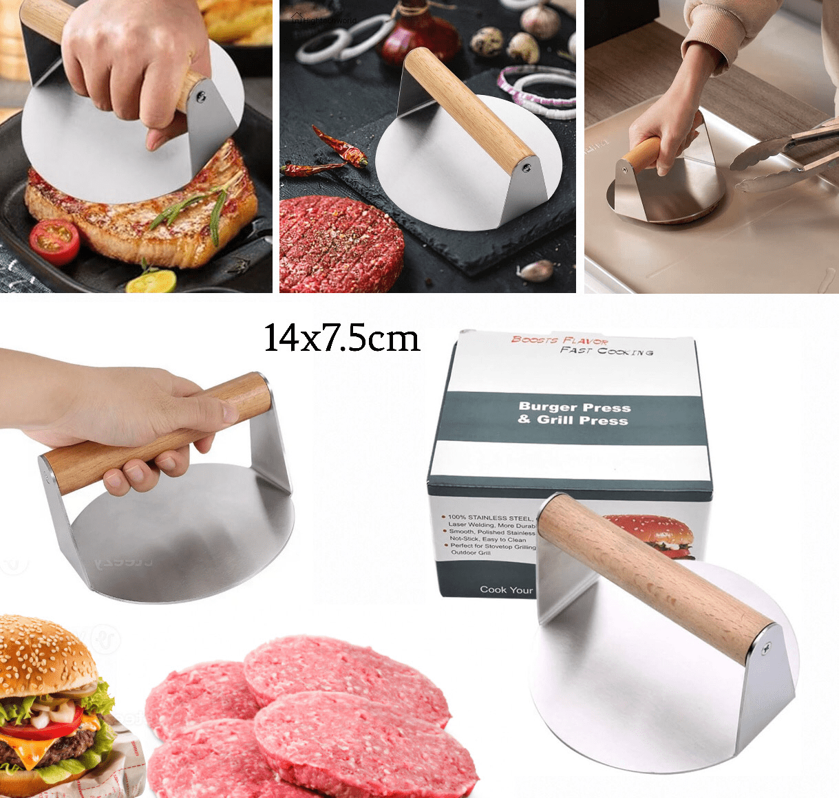 Meat Press Burger Smasher - smartease