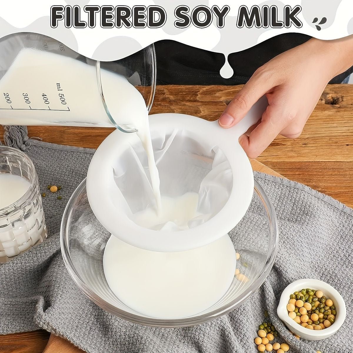 Premium Reusable Straining Cloth with Handle - smartease