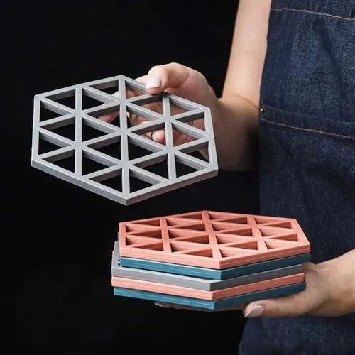Silicone Heat Pad Hexagon Shape (Set of 4) - smartease