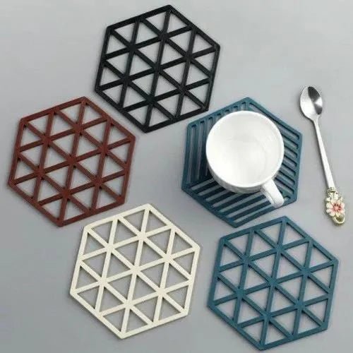 Silicone Heat Pad Hexagon Shape (Set of 4) - smartease