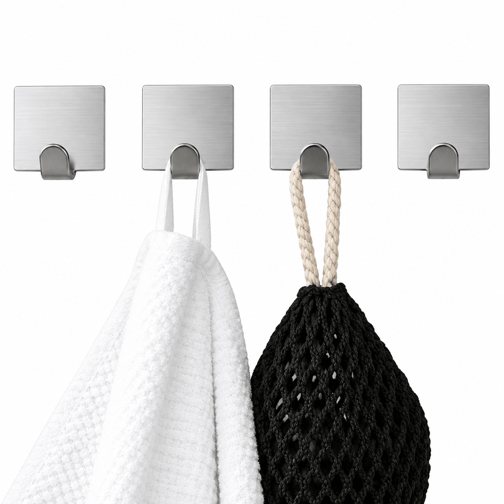 Stainless Steel Adhesive Hook Set - smartease