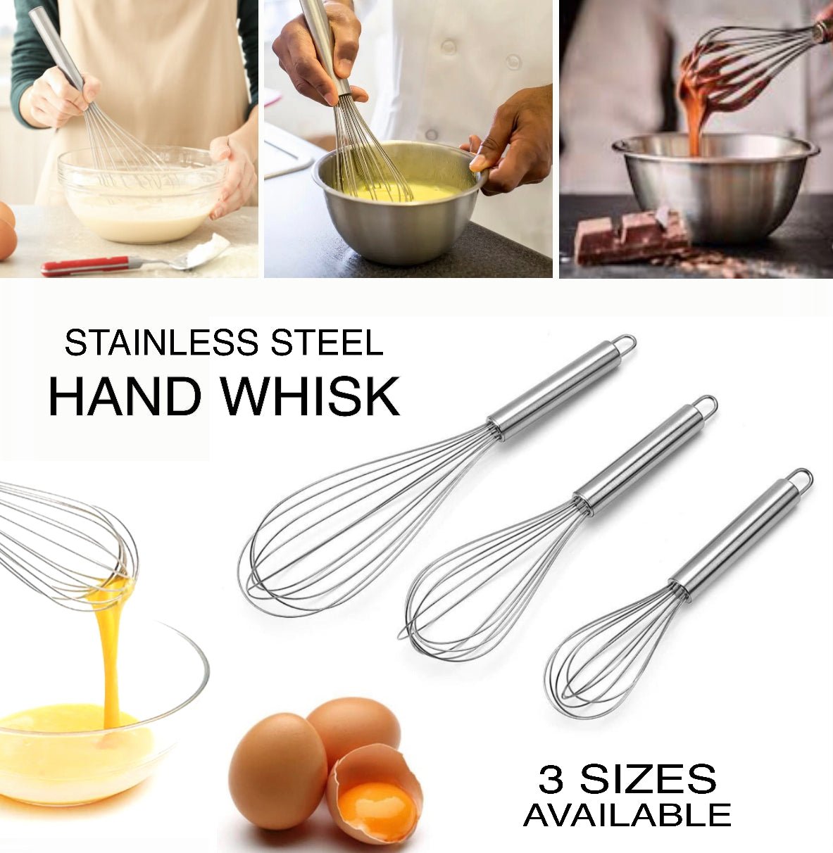 Stainless Steel Whisks (Set of 3) - smartease