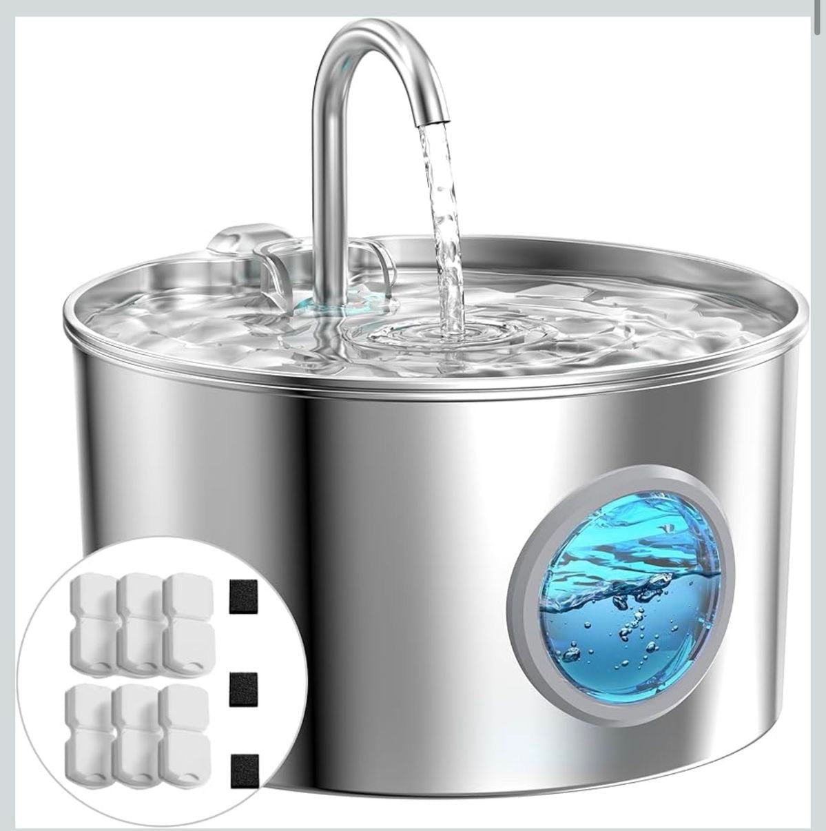 Steel Paws Stainless Steel Pet Water Fountain - smartease