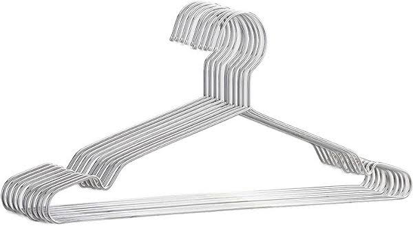Thick Silver Aluminium Clothes Hangers - Pack of 10 - smartease