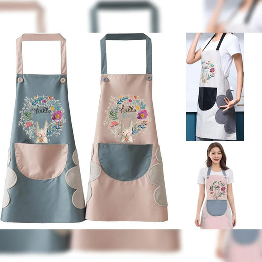 Waterproof Apron with Side Towels (Hello Spring Design) - smartease